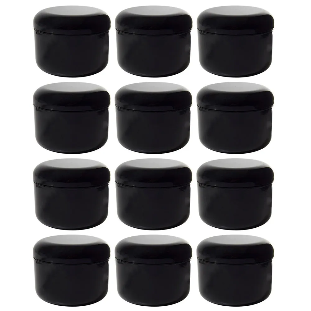 12 Pk Plastic Cosmetic Jars 1.7oz Sample Double Wall Container Pot Cream Lotion