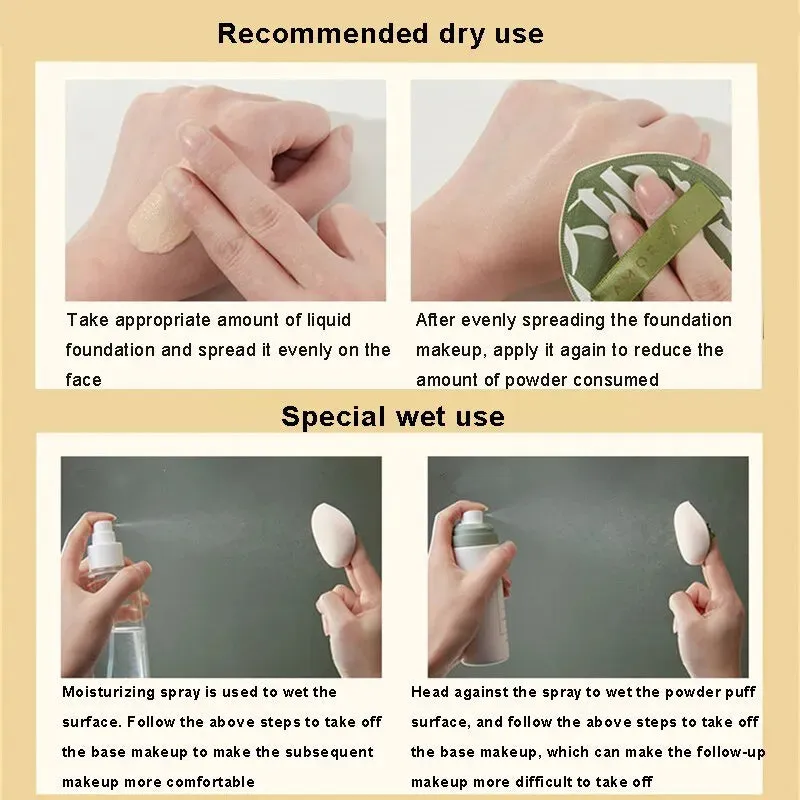 3 Pc Soft Air Cushion Puff Concealer Brush Set for Flawless Makeup Application
