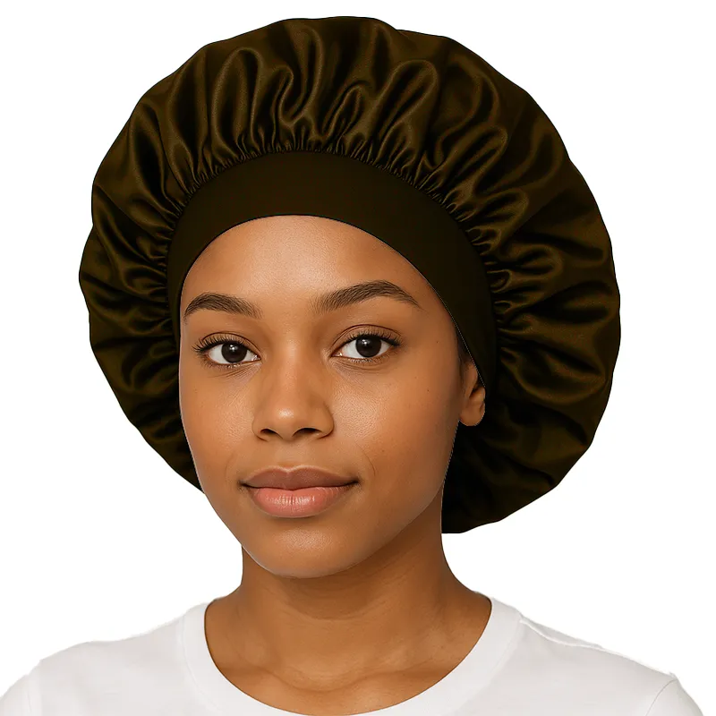 Brown Satin Bonnet