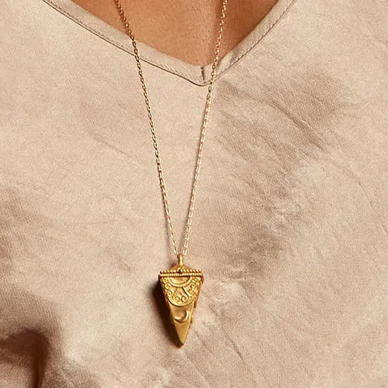 Celestial Pendulum Gold Locket Necklace