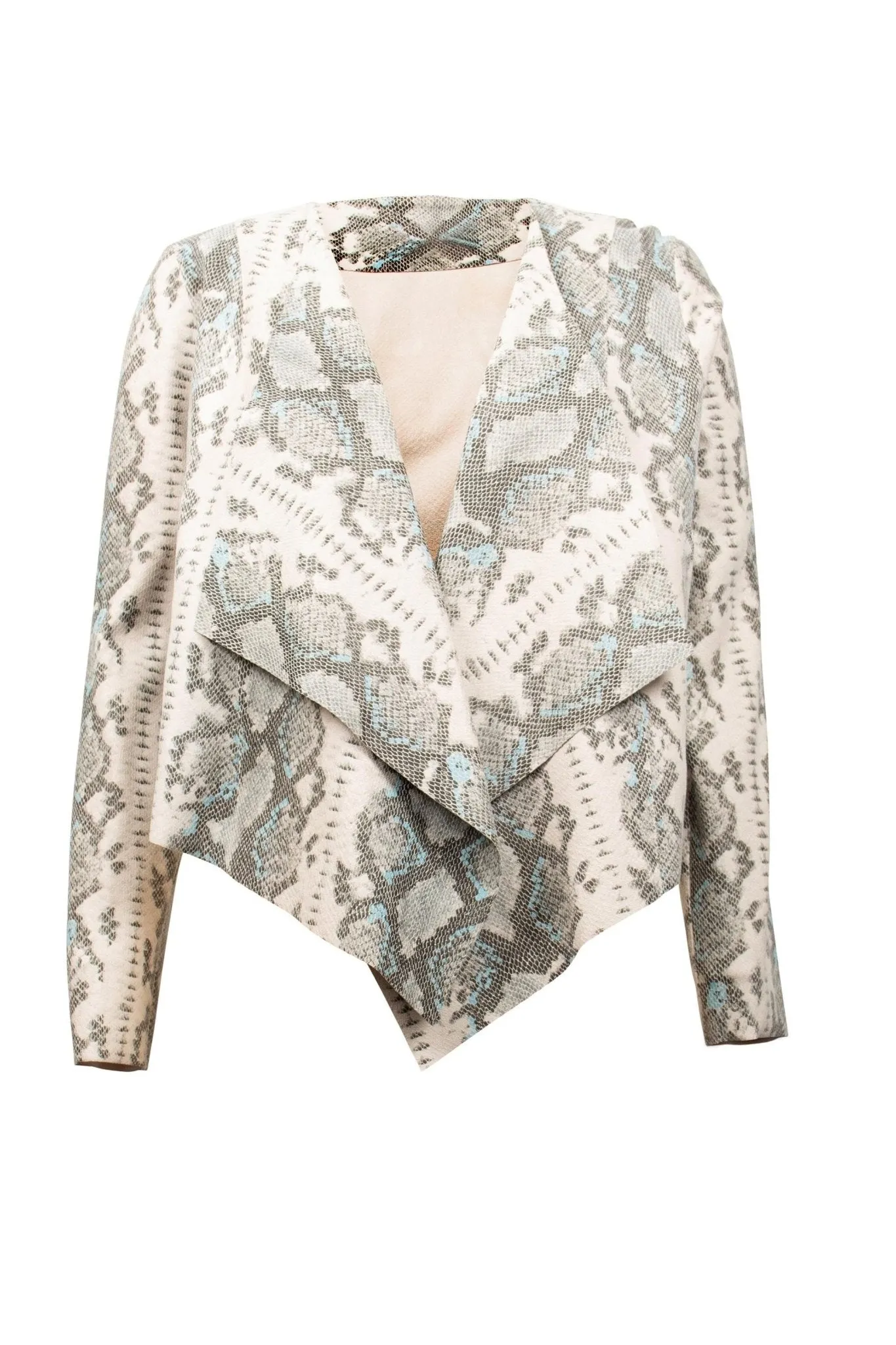 Faux Suede Snakeskin Print Cover-up