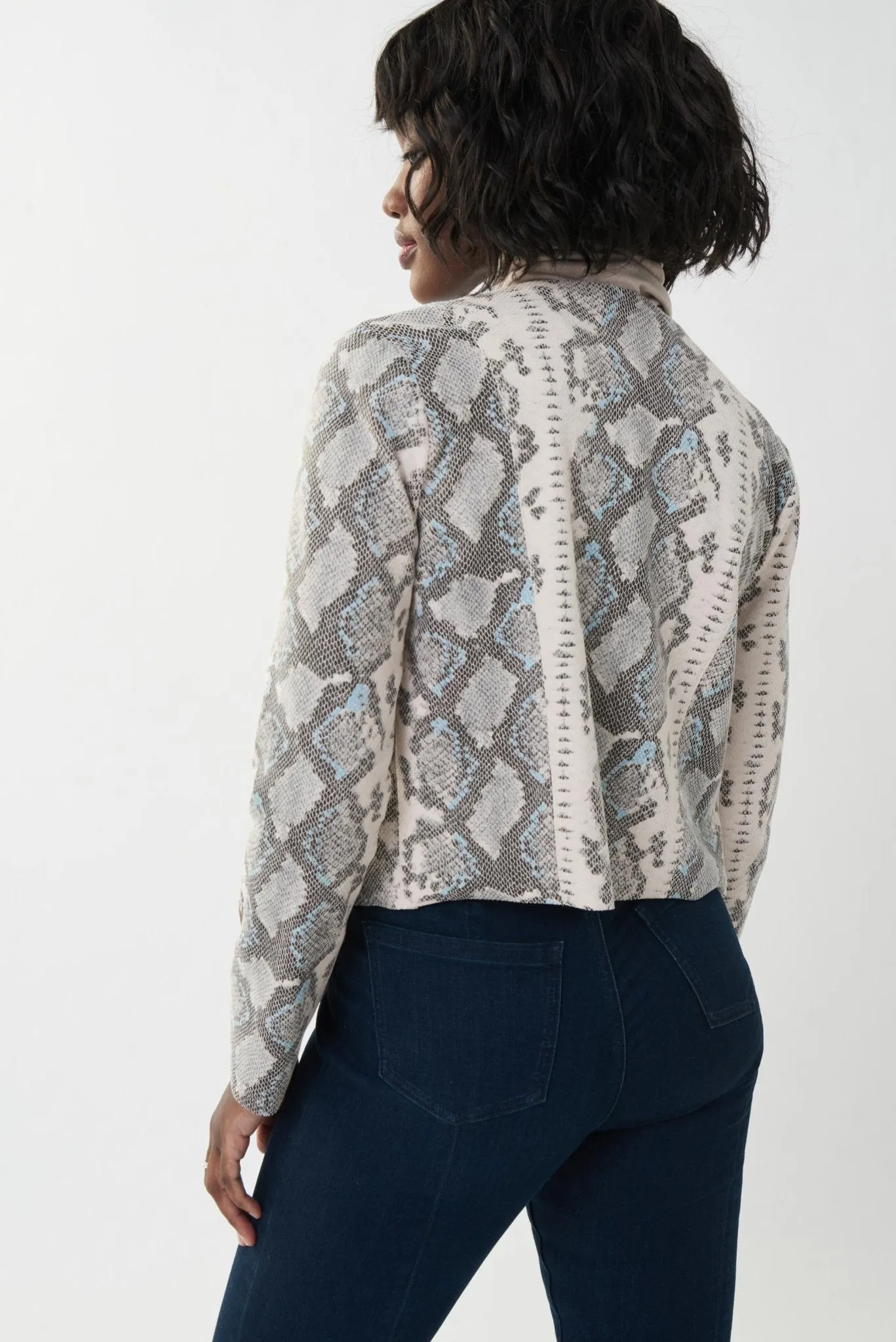 Faux Suede Snakeskin Print Cover-up