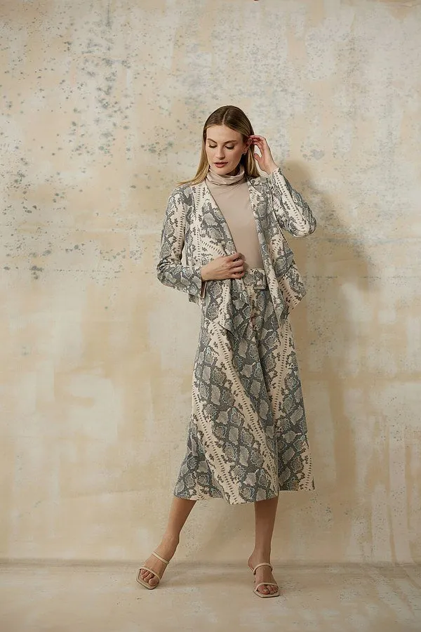 Faux Suede Snakeskin Print Cover-up