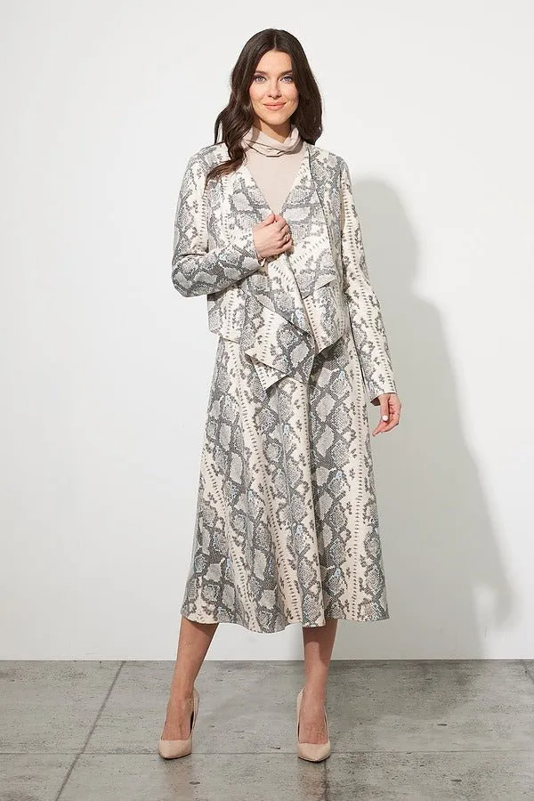 Faux Suede Snakeskin Print Cover-up