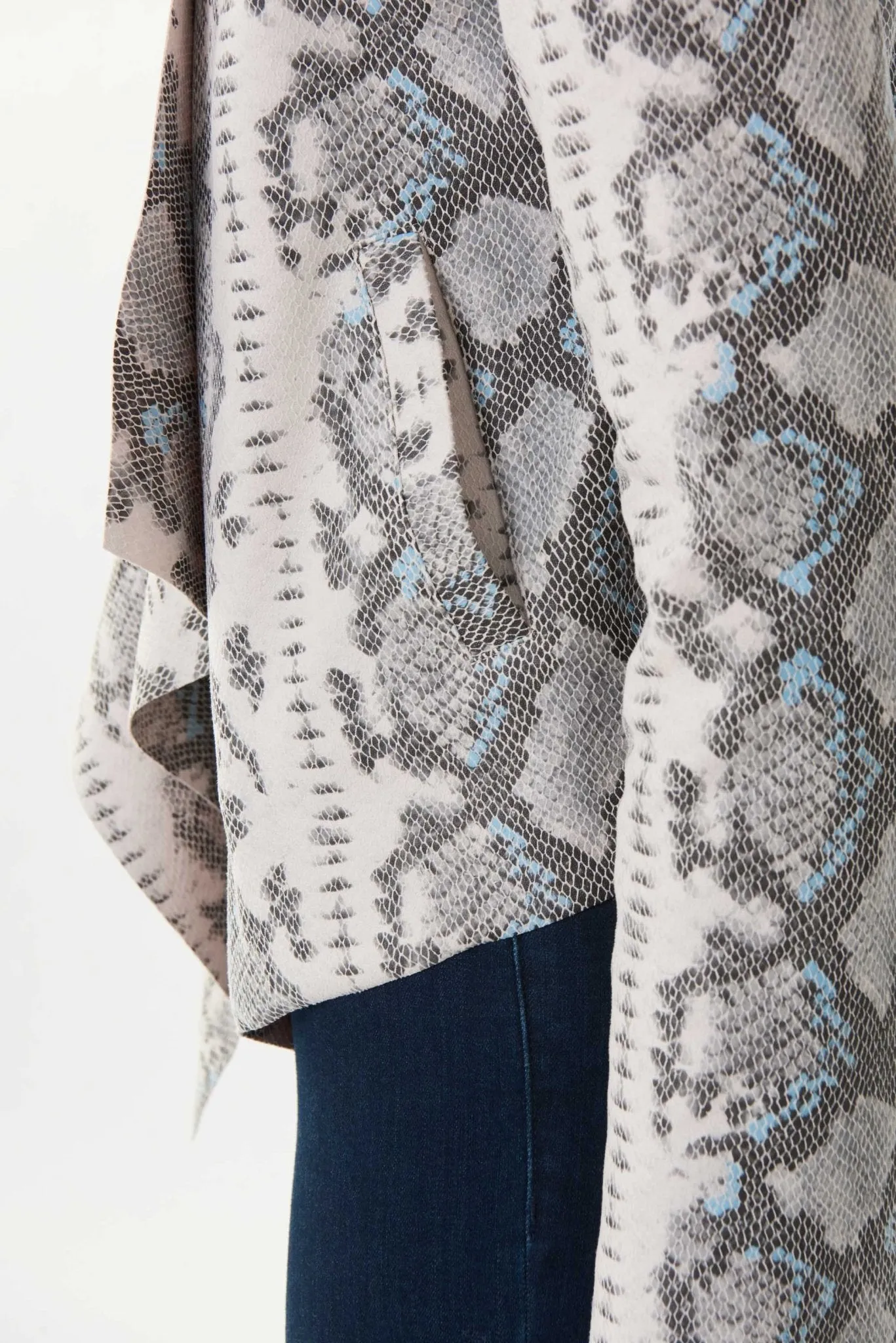 Faux Suede Snakeskin Print Cover-up