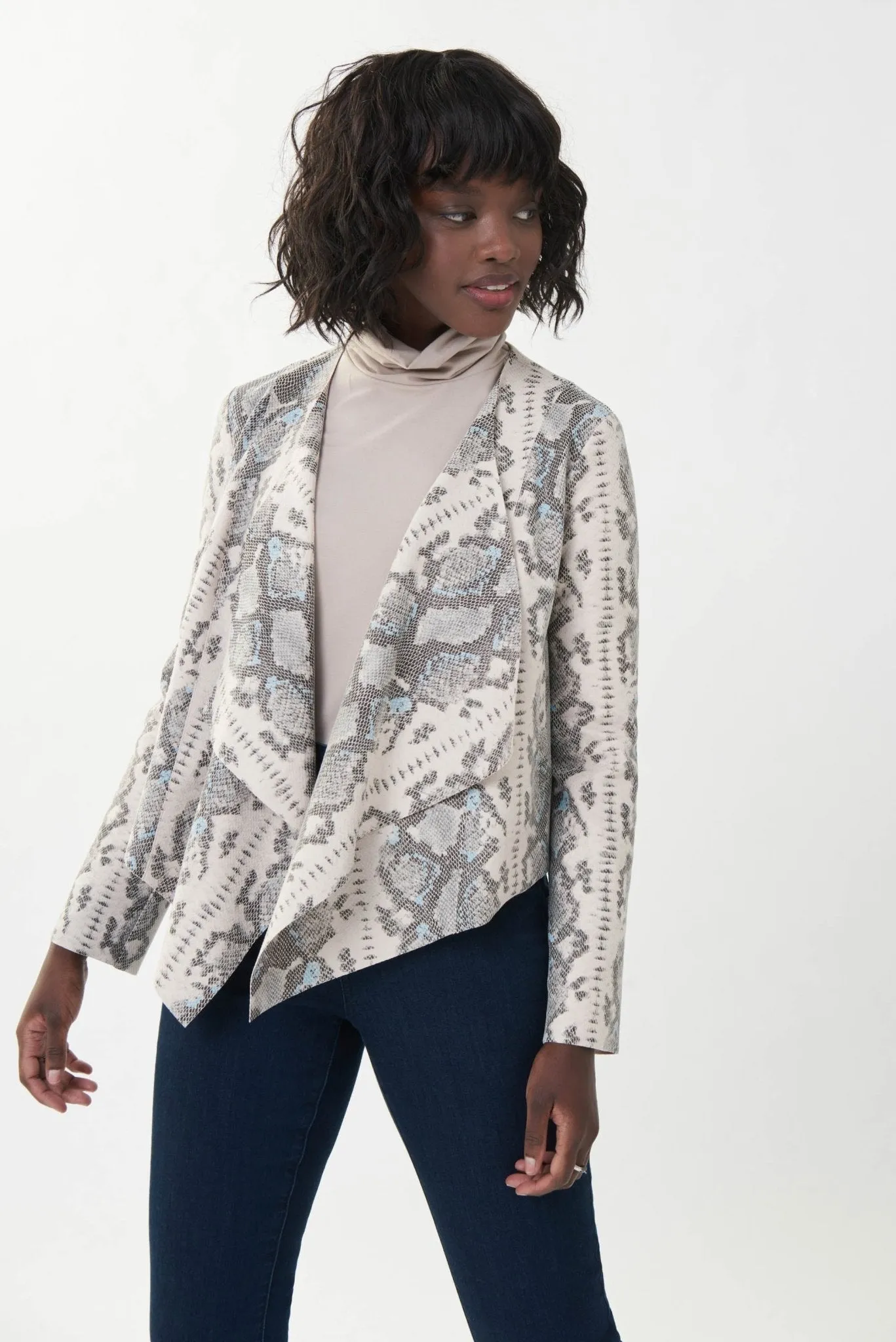 Faux Suede Snakeskin Print Cover-up