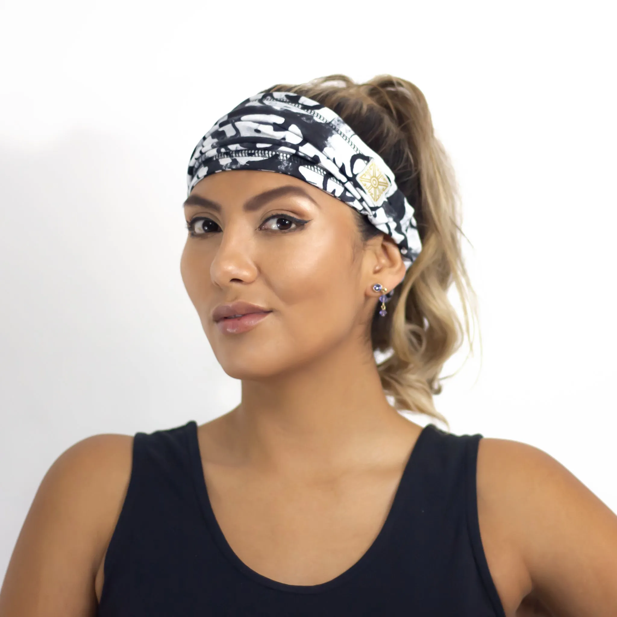 Headband Masks-Convertible- Black and White