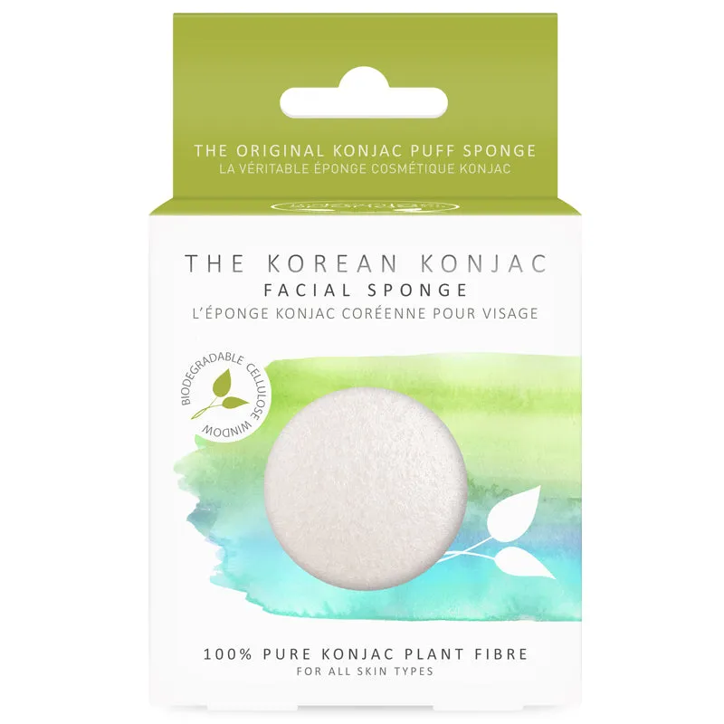 Konjac Sponge Facial Sponge 100% Pure White for All Skin Types