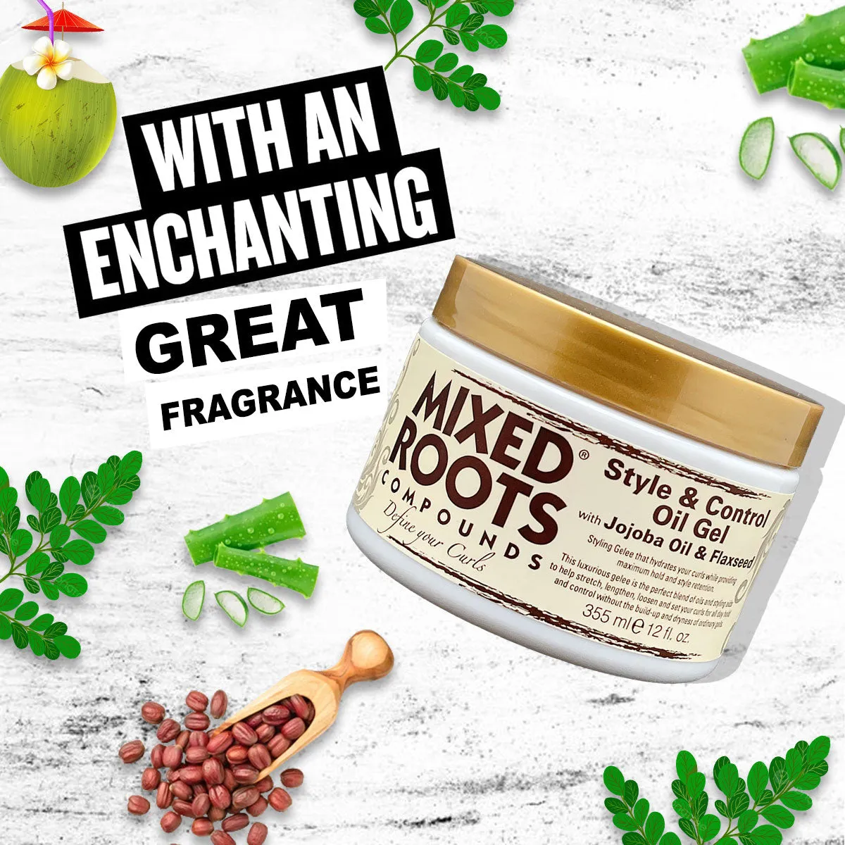 Mixed Roots Compounds Style & Control Oil Gel 355ml With Jojoba And Flaxseed
