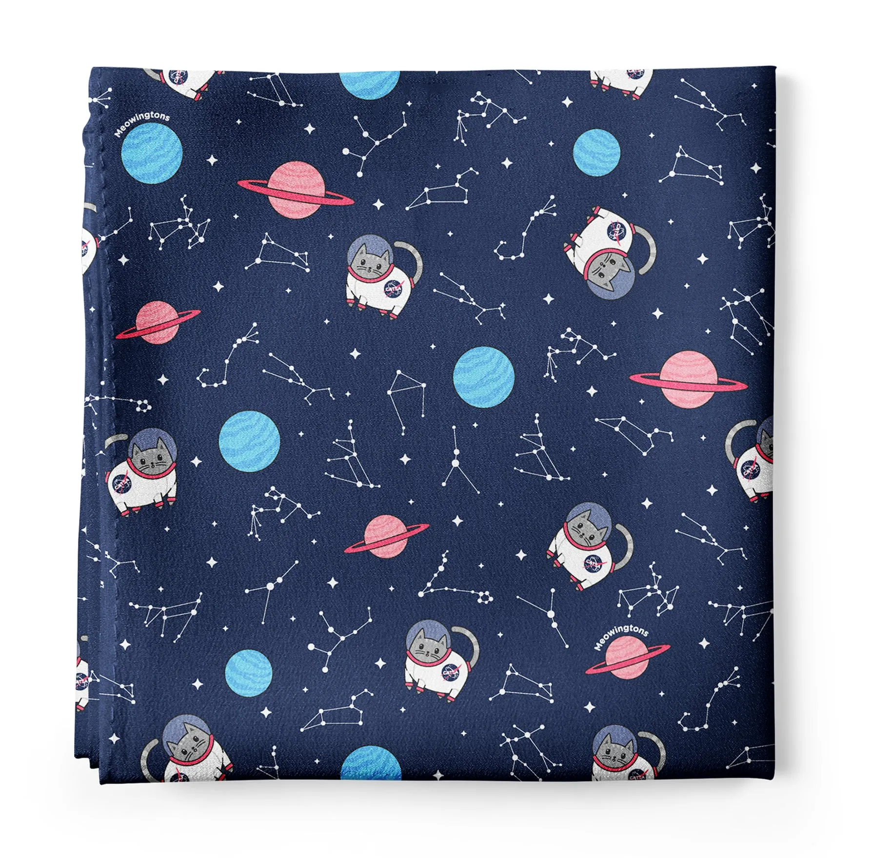Space Cats Silk Bandana Scarf Featuring Milton